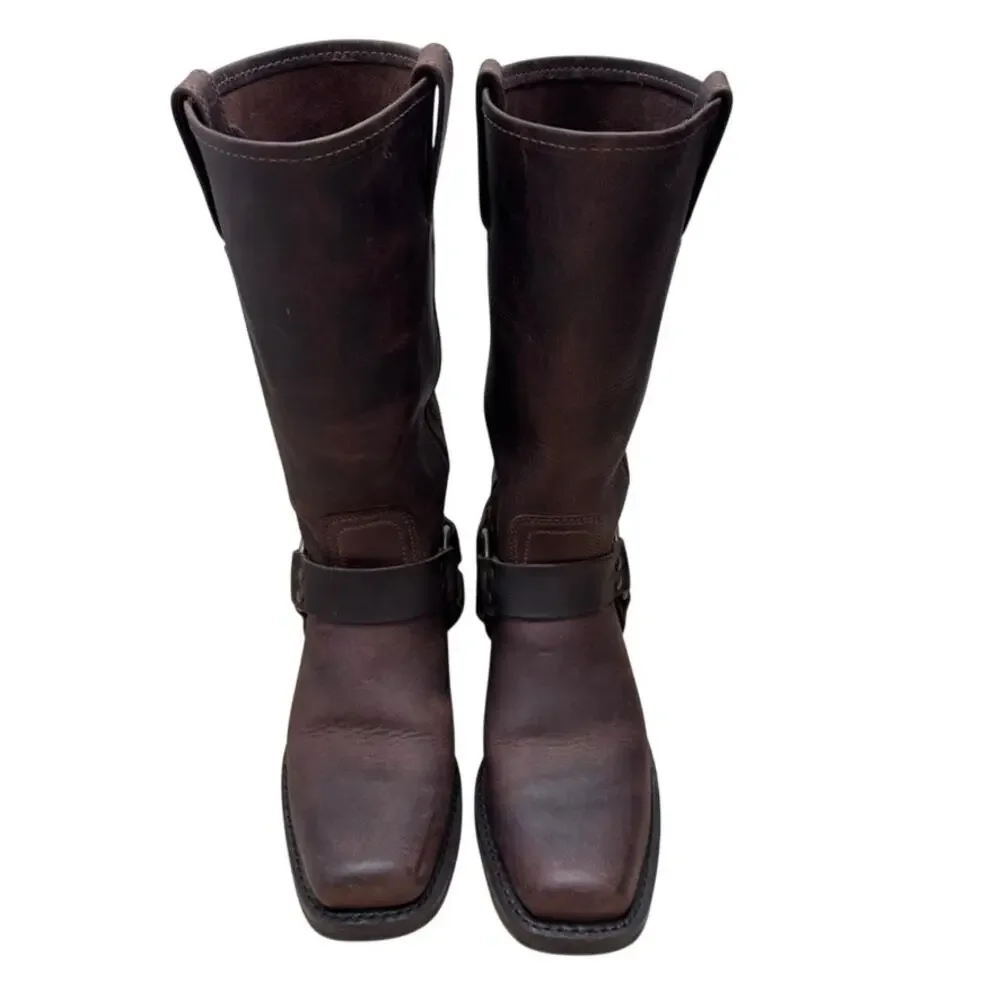 Frye Boots Harness 12R Womens Size 6.5 Brown Smoke